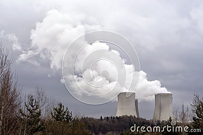 Nuclear power station Temelin Stock Photo