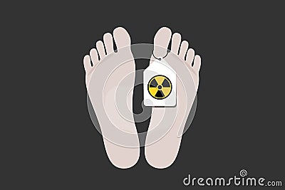 Nuclear radiation and irradation killed a human person Vector Illustration