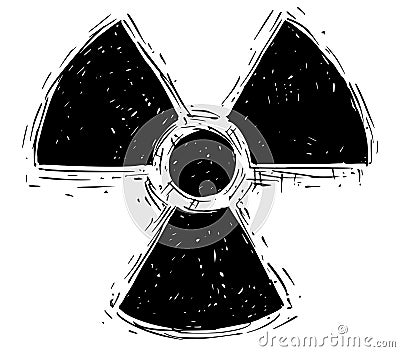 Nuclear Radiation Symbol Vector Hand Drawing Doodle Vector Illustration