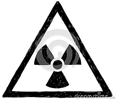 Nuclear Radiation Symbol Vector Hand Drawing Doodle Vector Illustration