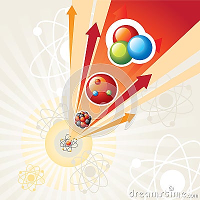 Nuclear reaction Vector Illustration