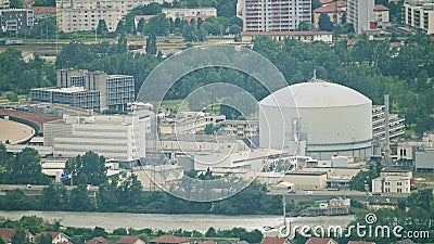 The nuclear reactor of Institut Laue-Langevin ILL, an international scientific facility, situated on the Polygone Stock Photo