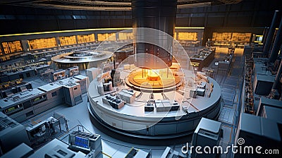 Nuclear reactor and irradiation zones around it Stock Photo