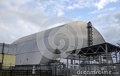 Nuclear reactor under new sarcophagus in Chernobyl Exclusion Zone Editorial Stock Photo