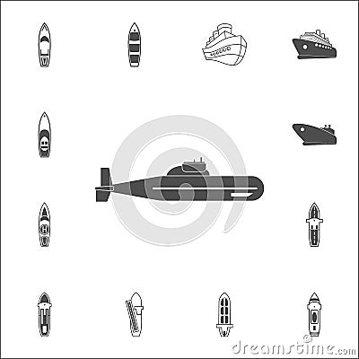 nuclear submarine icon. Detailed set of Ships icons. Premium quality graphic design sign. One of the collection icons for websites Stock Photo