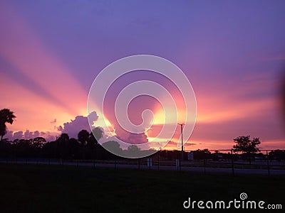 Nuclear sunset florida Stock Photo