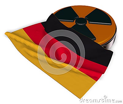 Nuclear symbol and flag of germany Cartoon Illustration