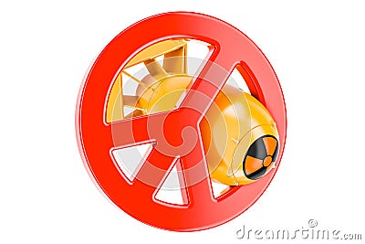Nuclear weapons prohibition concept, 3D rendering Stock Photo