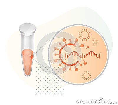 Nucleic Acid Amplification - PCR Testing Process - Illustration Vector Illustration