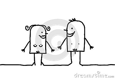 Nude couple Vector Illustration