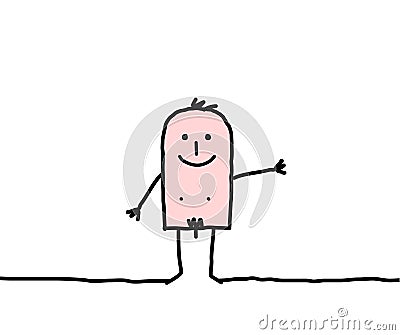 Nude man Vector Illustration