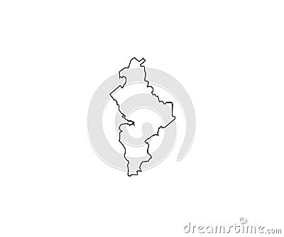 Nuevo Leon outline map Mexico state Vector Illustration