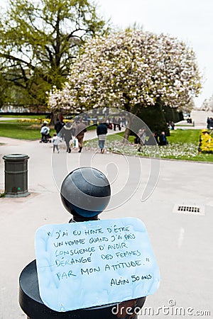 'Nuit Debout' or 'Standing night' in PLace de la Republique Editorial Stock Photo