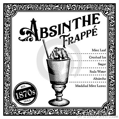 Historic New Orleans Cocktail the Absinthe Frappe Stock Photo