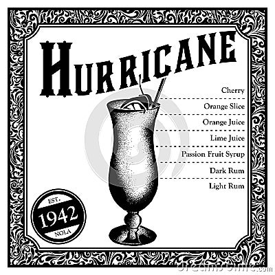 Historic New Orleans Cocktail the Hurricane Stock Photo