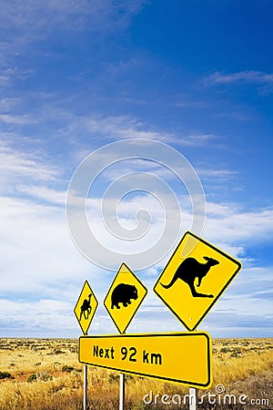 Nullarbor Plain, Iconic Sign and Big SKy Stock Photo