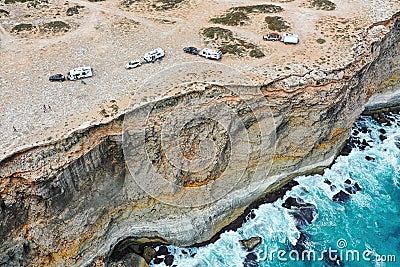 Nullarbor Plains camping near the edge of the Nullarbor Plain Stock Photo