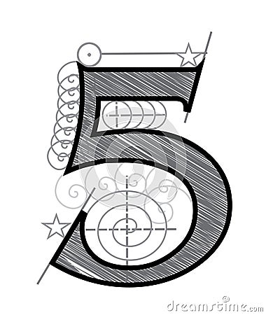 Number 5 Vector Illustration