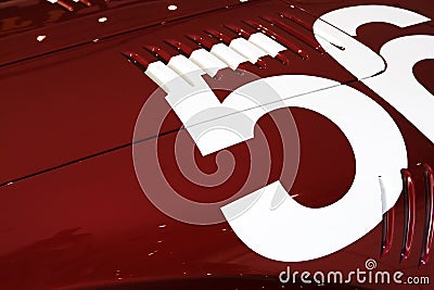 Number 56 of red car Stock Photo