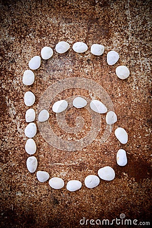 '6' number alphabet made form white stone Stock Photo