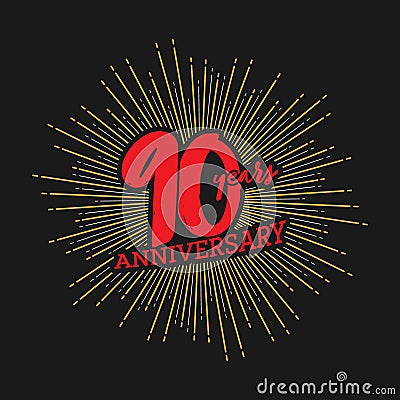 Number 90 on the background of fireworks. Congratulations on the 90 years anniversary. Editable vector illustration Vector Illustration