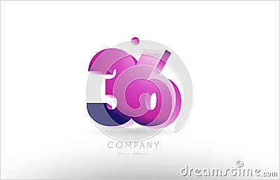 number 36 black white pink logo icon design Vector Illustration