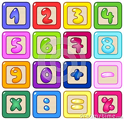 Number blocks Vector Illustration