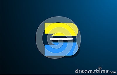 3 number blue yellow white logo for company icon design Vector Illustration