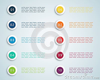 Number Bullet Points Vector 2 Vector Illustration