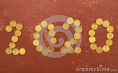Number 2020 With Coins Stock Photo