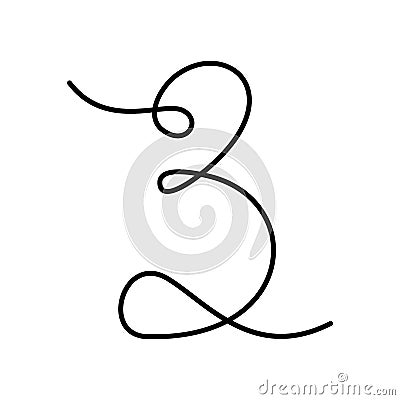 3 Number continuous line. Number three Hand drawn Line Art design concept. Transparent background Vector Illustration