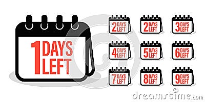 Number of days left to go calendars Vector Illustration