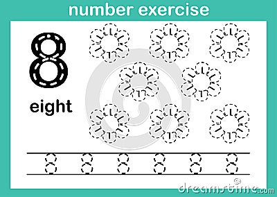 Number eight exercise Vector Illustration