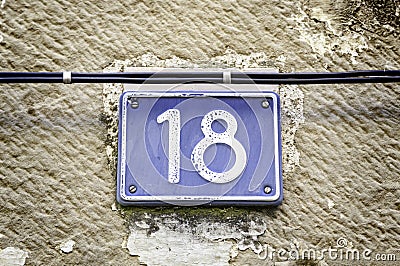 Number eighteen Stock Photo