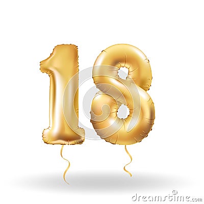 Number eighteen metallic balloon Stock Photo