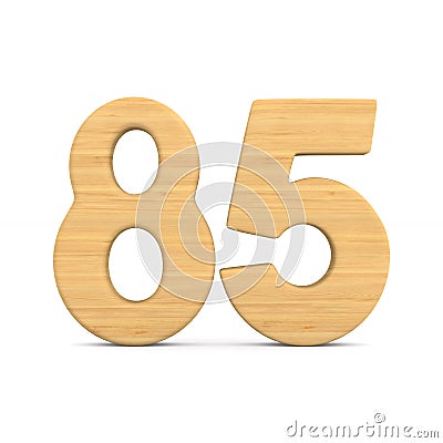 Number eighty five on white background. Isolated 3D illustration Cartoon Illustration