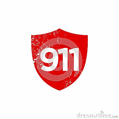 Number emergency 911 flat design Stock Photo