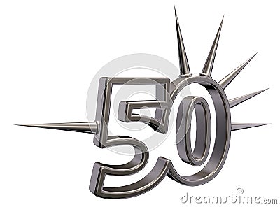 Number fifty with prickles Cartoon Illustration