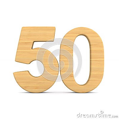 Number fifty on white background. Isolated 3D illustration Cartoon Illustration