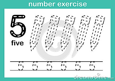 Number five exercise Vector Illustration