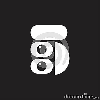 Number five letter s cute face logo vector Vector Illustration