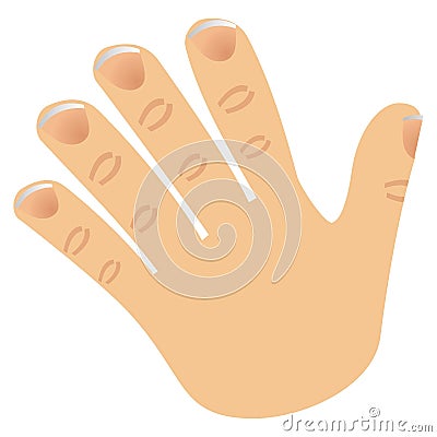 Number five made with fingers Vector Illustration