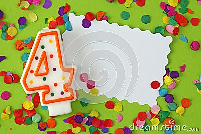 Number four birthday candle Stock Photo