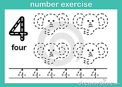 Number four exercise Vector Illustration