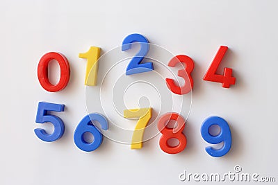 Number fridge magnets Stock Photo