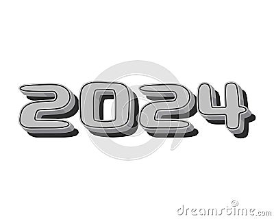 2024 number illustration isolated Vector Illustration