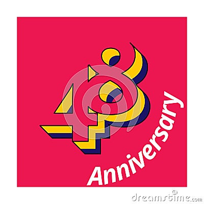 Number illustration isolated logo_pink anniversary Cartoon Illustration