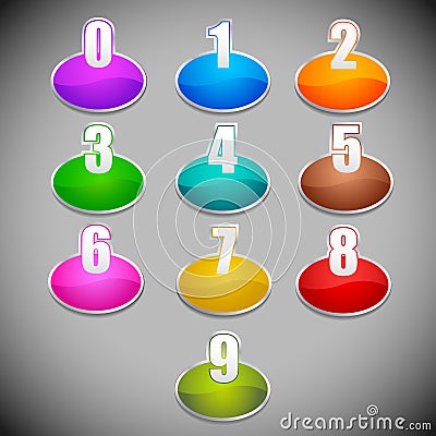 Number Label Vector Illustration