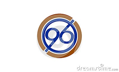 Number 96 logo design Stock Photo