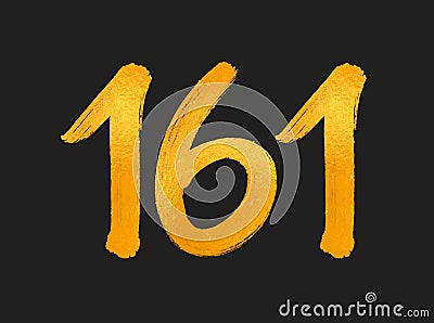 161 Number logo vector illustration, 161 Years Anniversary Celebration Vector Template, 161th birthday, Gold Lettering Numbers Vector Illustration